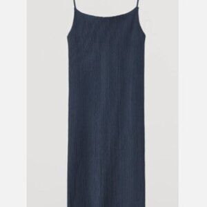 Navy Blue Ribbed Tank Dress
